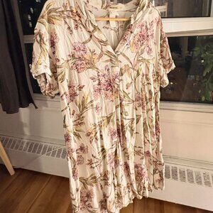 White and pink floral dress #floraldress